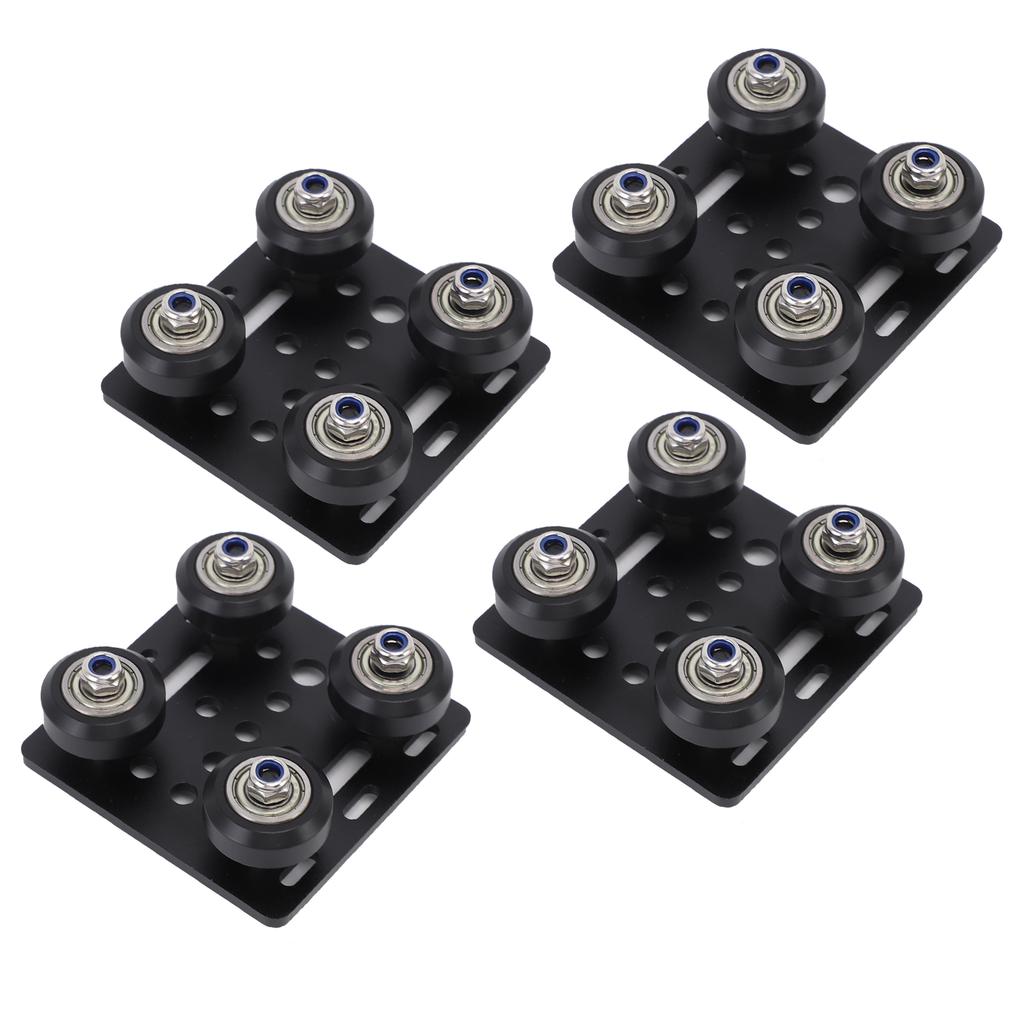 4Pcs 3D Printer Gantry Plate Board Fit for 2020V Series Extrusions Aluminum Alloy 3D Printer Extruder Back Support Plate Black