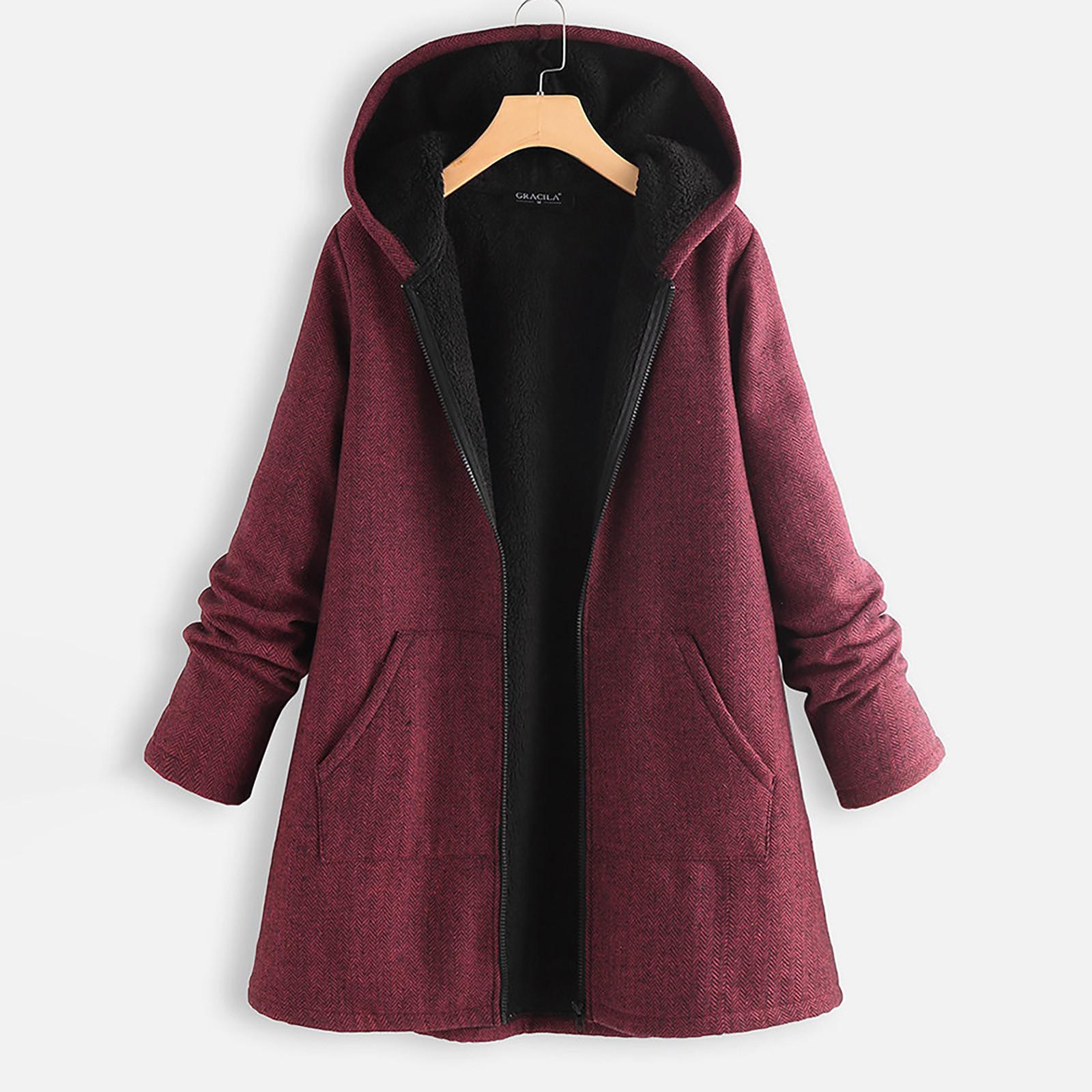 

Женская модная осенне-зимняя двусторонняя флисовая толстовка с капюшоном XXXL красный