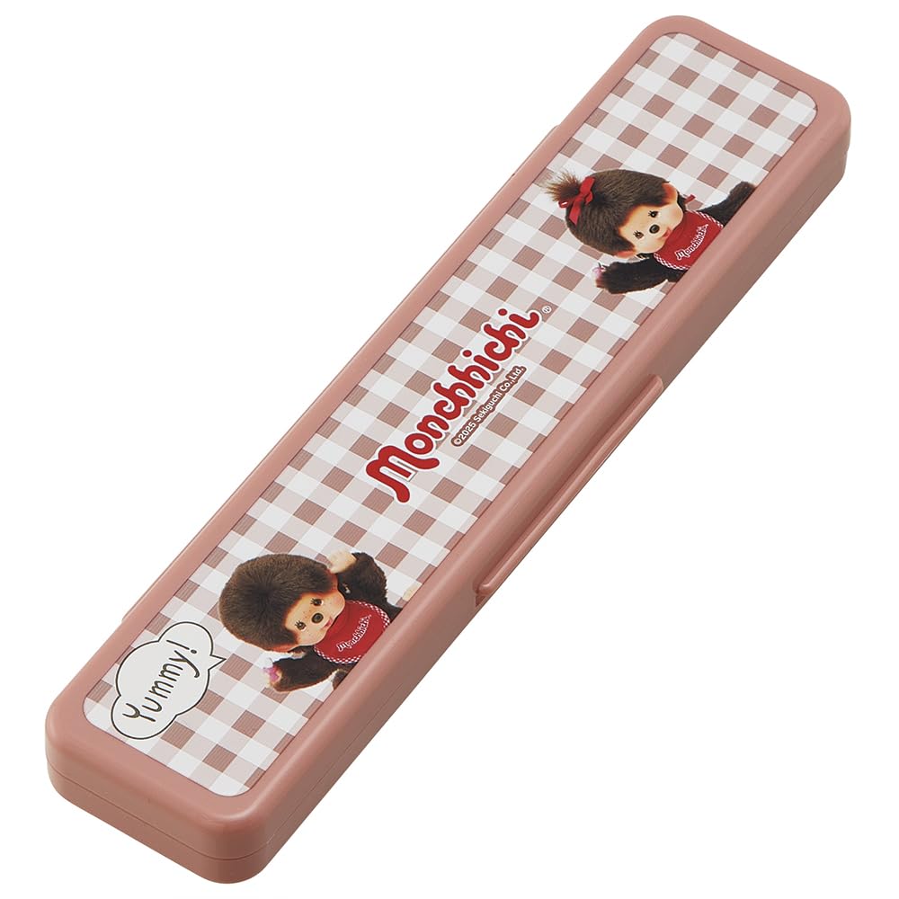 Skater Chopsticks and Spoon Set for Bento Made In Monchhichi Adults, Box, 18cm, Clutchless, Japan, CCS3SA-A