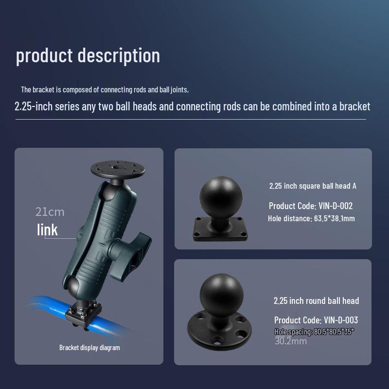Forklift Dock: Heavy Duty VESA 2.25" Data Terminal Mount with 1233mm Round Tube Clamp