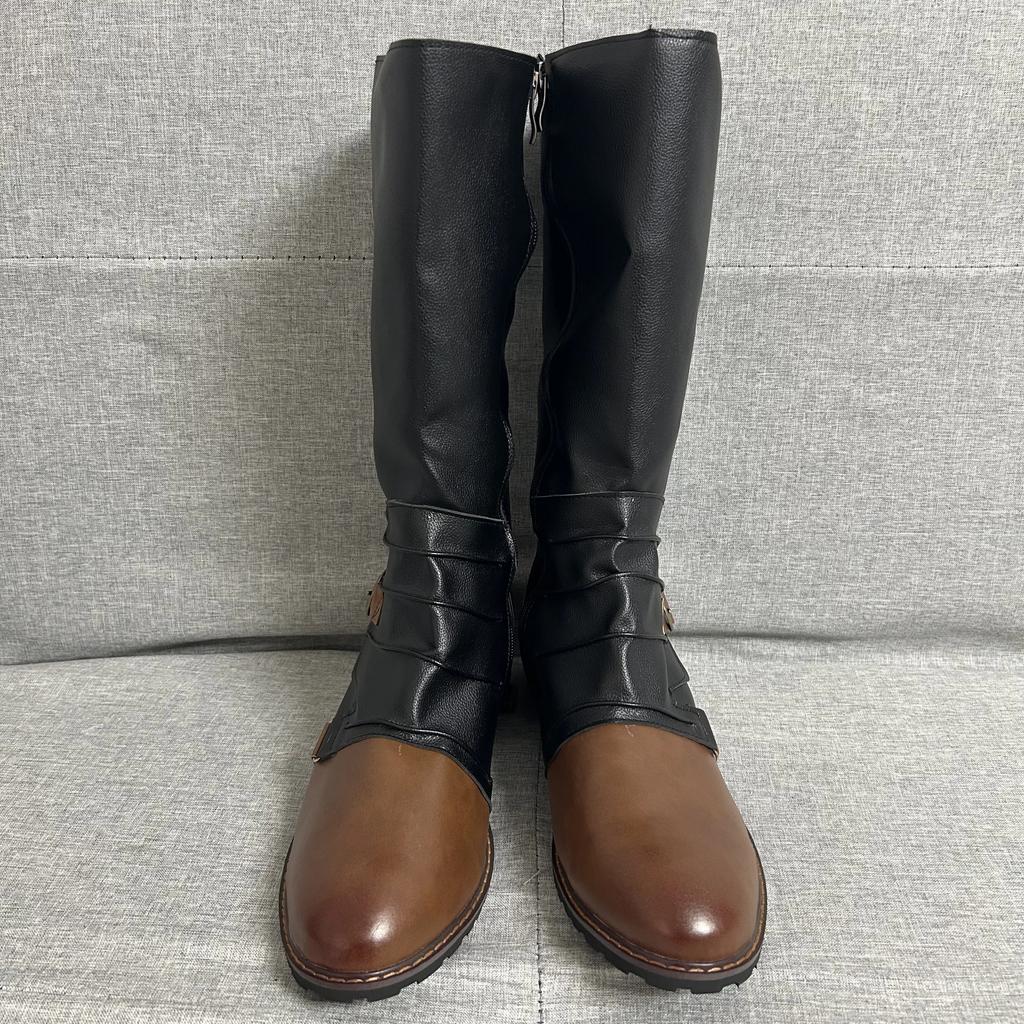 Men'S Boots  Spring And Autumn Mid Length Boots Casual Men'S Boots Black Brown Size 38-48