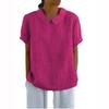 Solid Color Lapel Pullover Shirt Women Summer Short Sleeve Blouse Comfortable Casual Simple Style