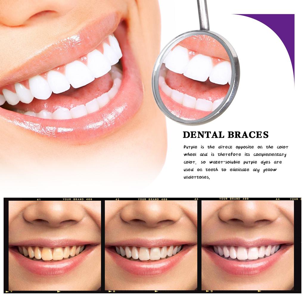 V34 Toothpaste Purple Color Corrector Toothpaste For Teeth White Brightening Tooth Care Toothpaste Reduce Yellowing 30ml
