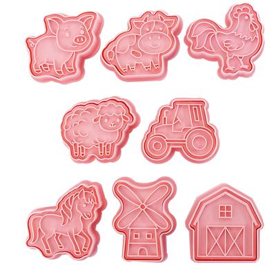 16 bucăți drăguț animale de fermă model de tăieturi de prăjituri set de desene animate presabile biscuiți matriță de plastic pentru cookie-uri Ștampile DIY instrument de coacere