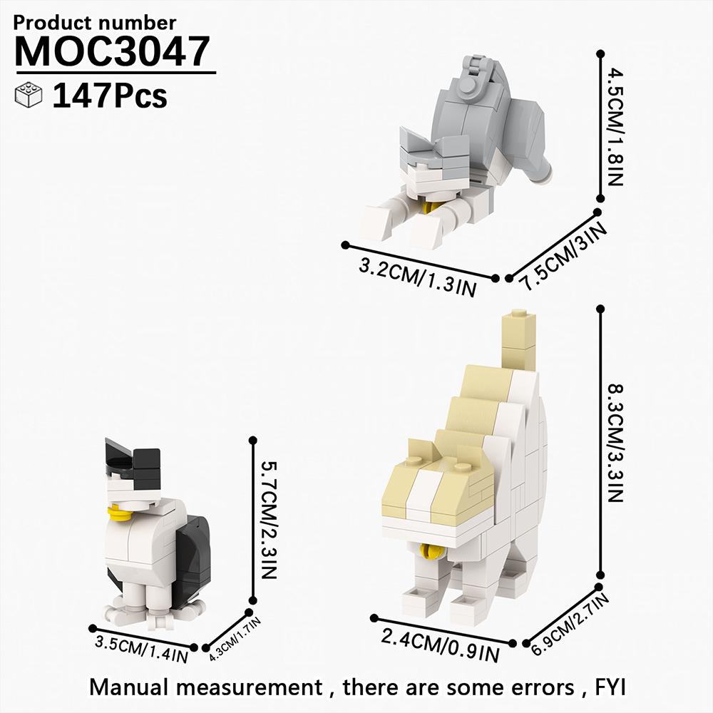 

MOOXI Серія Тварини 62 шт. MOC Цеглинки Фігурки Кота DIY Будівельні Блоки Дитячі Освітні Іграшки Для Дітей Подарунок на День Народження MOC3042-3045