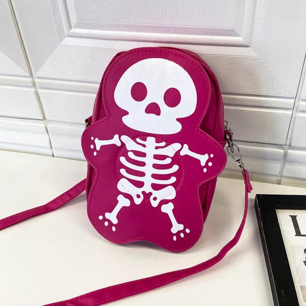 3D Skeleton Shoulder Bag Large Capacity Cute Ghost Purse Halloween Crossbody Bag  Holiday Gift