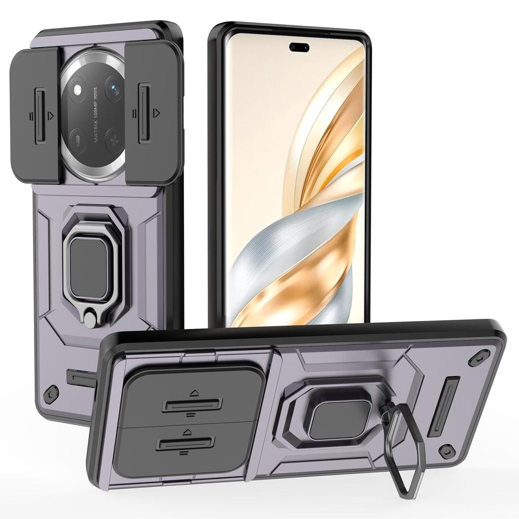 For Honor X60 Pro 5G/Magic7 Lite 5G Case PC+TPU Kickstand Phone Protector with Lens Cover