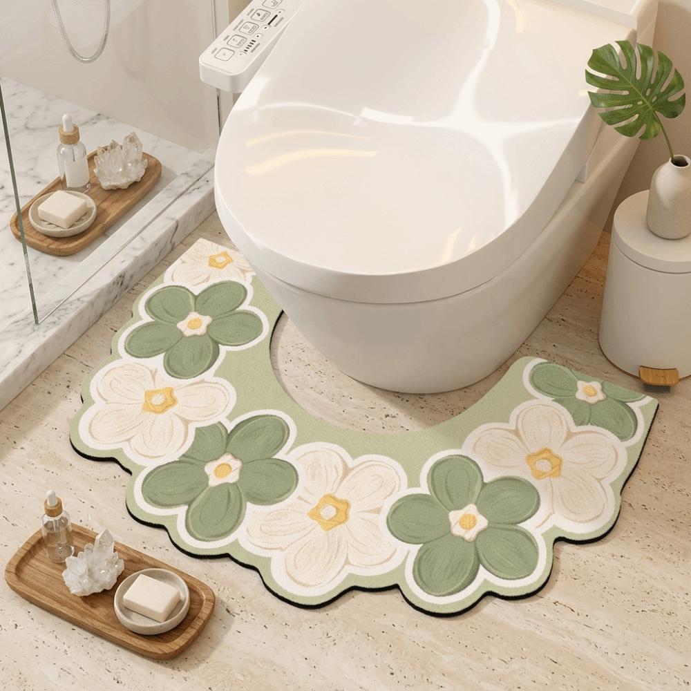 Quick Drying Toilet Mat Water Absorbing U-shaped Floor Mat Floor Pad Door Mat Carpet Bedroom