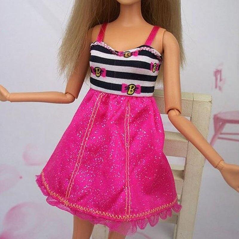 

Цельная повседневная кукольная одежда для кукол Барби, одежда для кукол BJD 1/6, короткие платья, одежда Vestido, лучший подарок, детская игрушка розовый