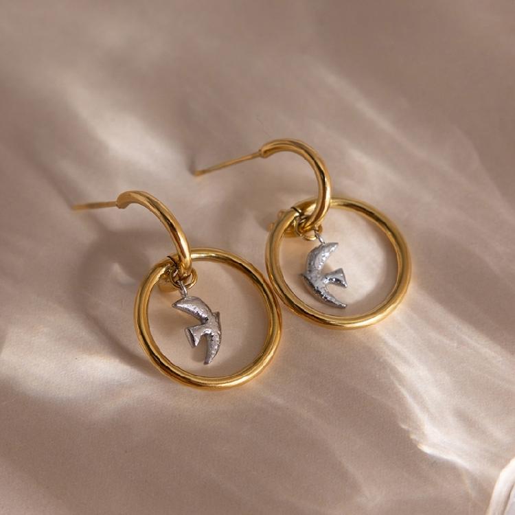 Bird Earrings Fashion Accessories Delicate Craftsmanship Unique Ear Jewelry Stainless Steel Texture for Daily Outfits
