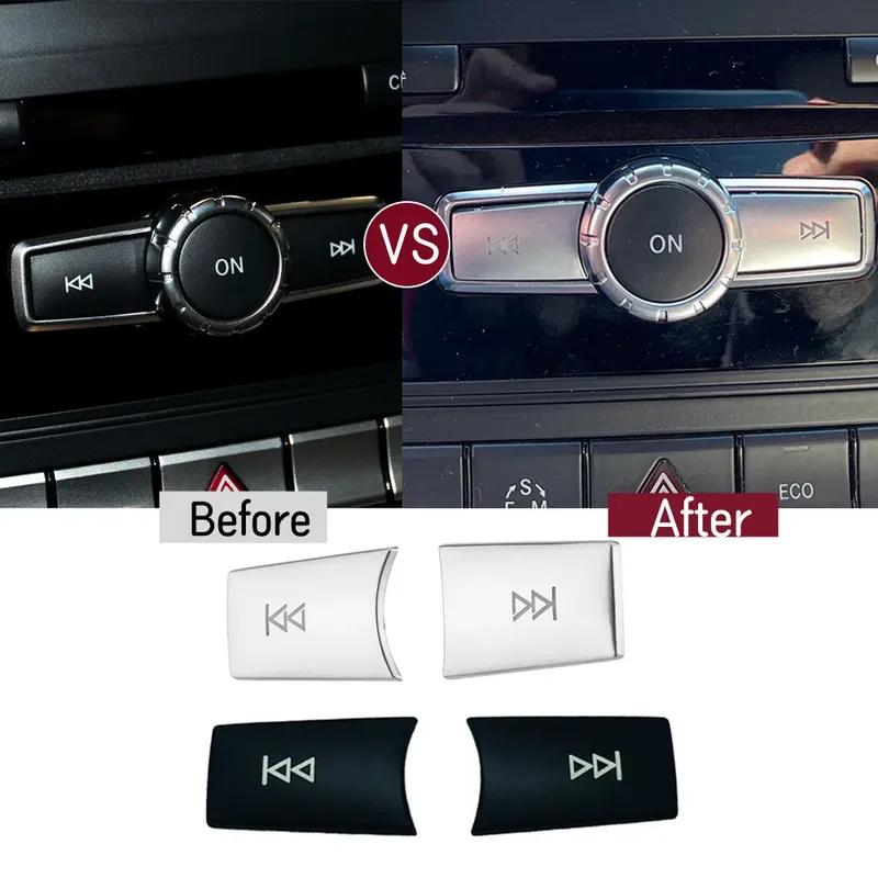 Bilkonsol Multimedia Volymknapp Trim Sekvensöverdrag Klistermärke För Mercedes Benz A B C E GLA CIA ML GL SLK W176 W245 W204 W212