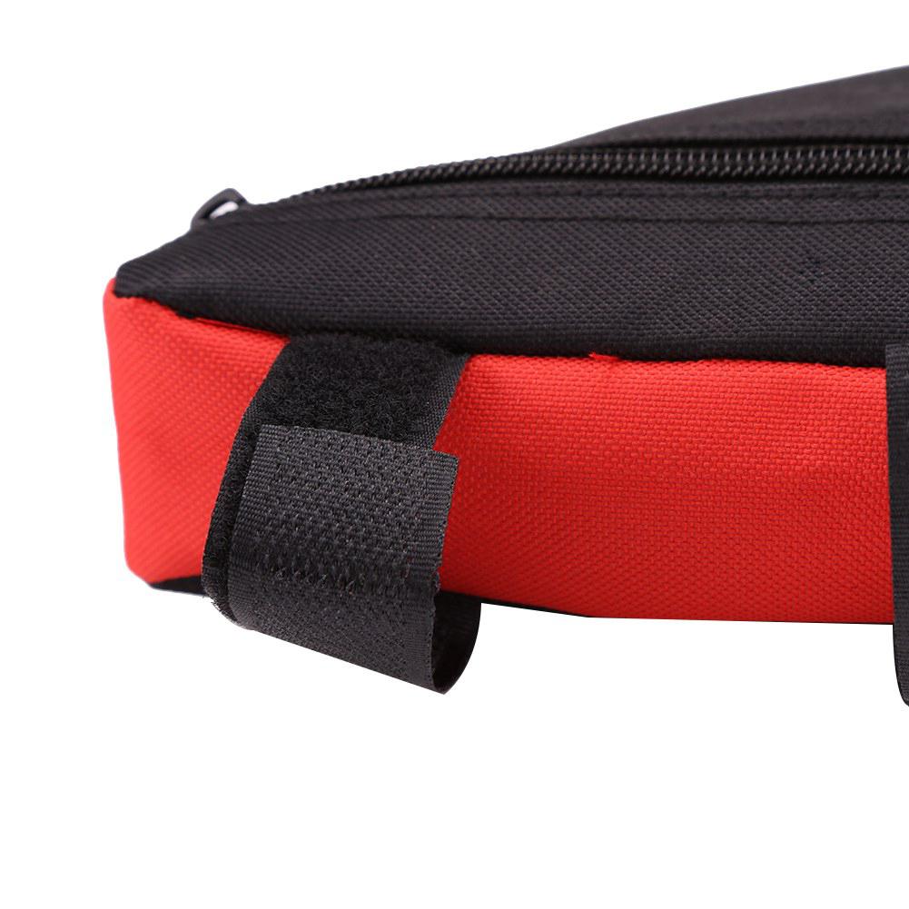 Quick Relse Front Saddle Cycling Bike Accessories Top Tube   Tool Bag (Black&Red)