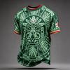 Men's National Team Support T Shirt Mexico Soccer Fan Jersey Short Sleeve Casual Football Top with Printed Design and Flag Patch