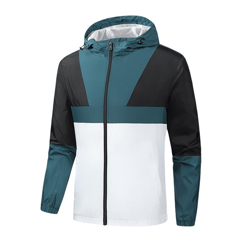 Men s Breathable Hooded Mesh Windbreaker - Spring/Autumn Casual Sports Jacket M