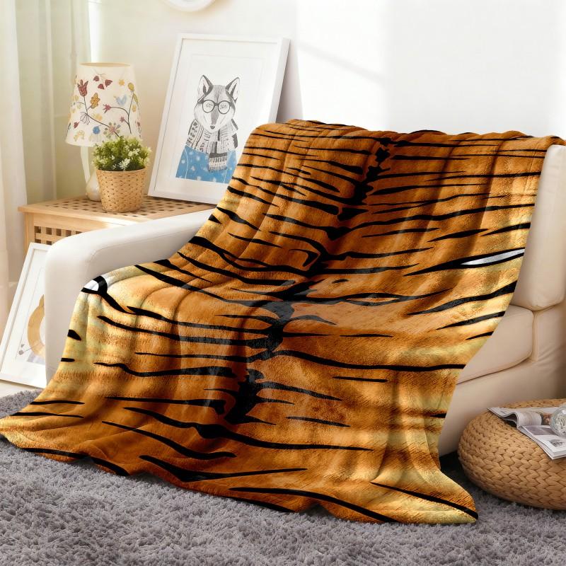 

1PC Throw Cow pattern arts Animals skin pattern Flannel Blanket Thin Throw Soft Warm Blankets Festival Gifts for all season use 75cmx90cm