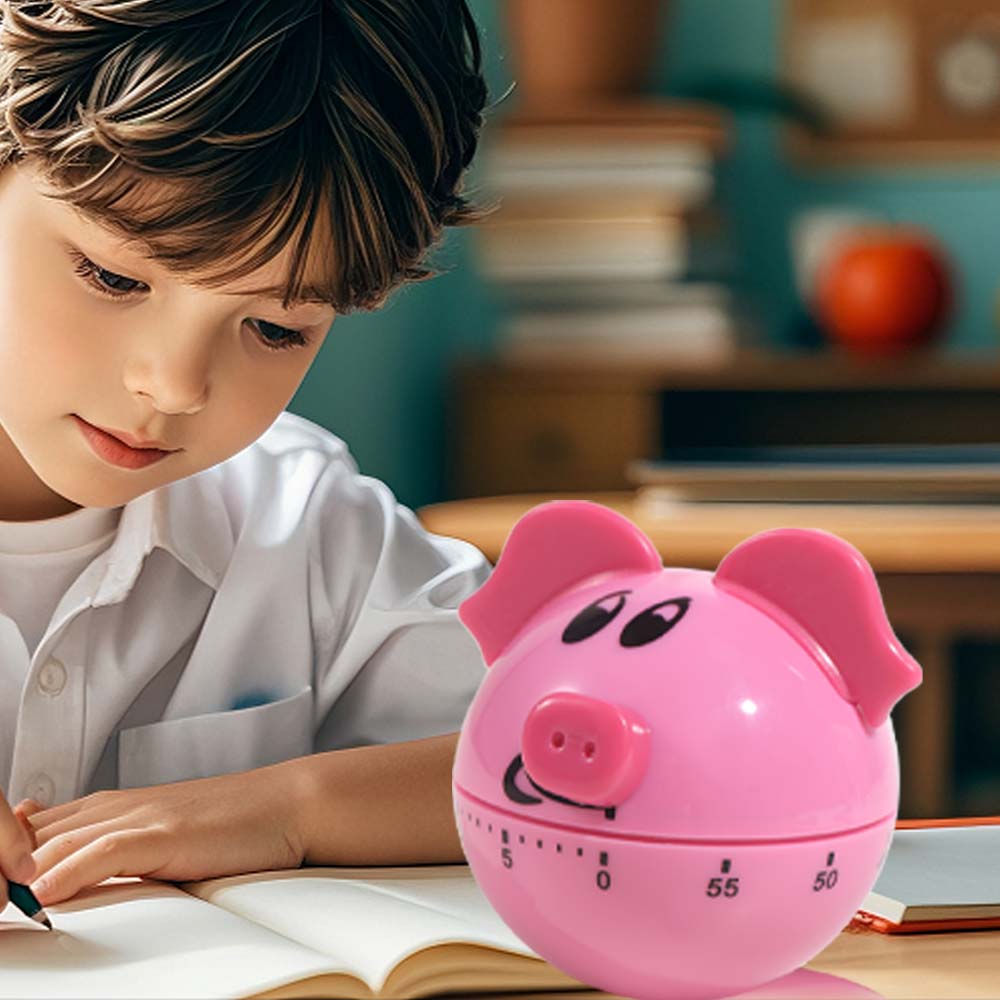 Manual Timer Pig Shaped Timer 60-Minute Countdown Timer Cooking Timer Kitchen Timer Kids