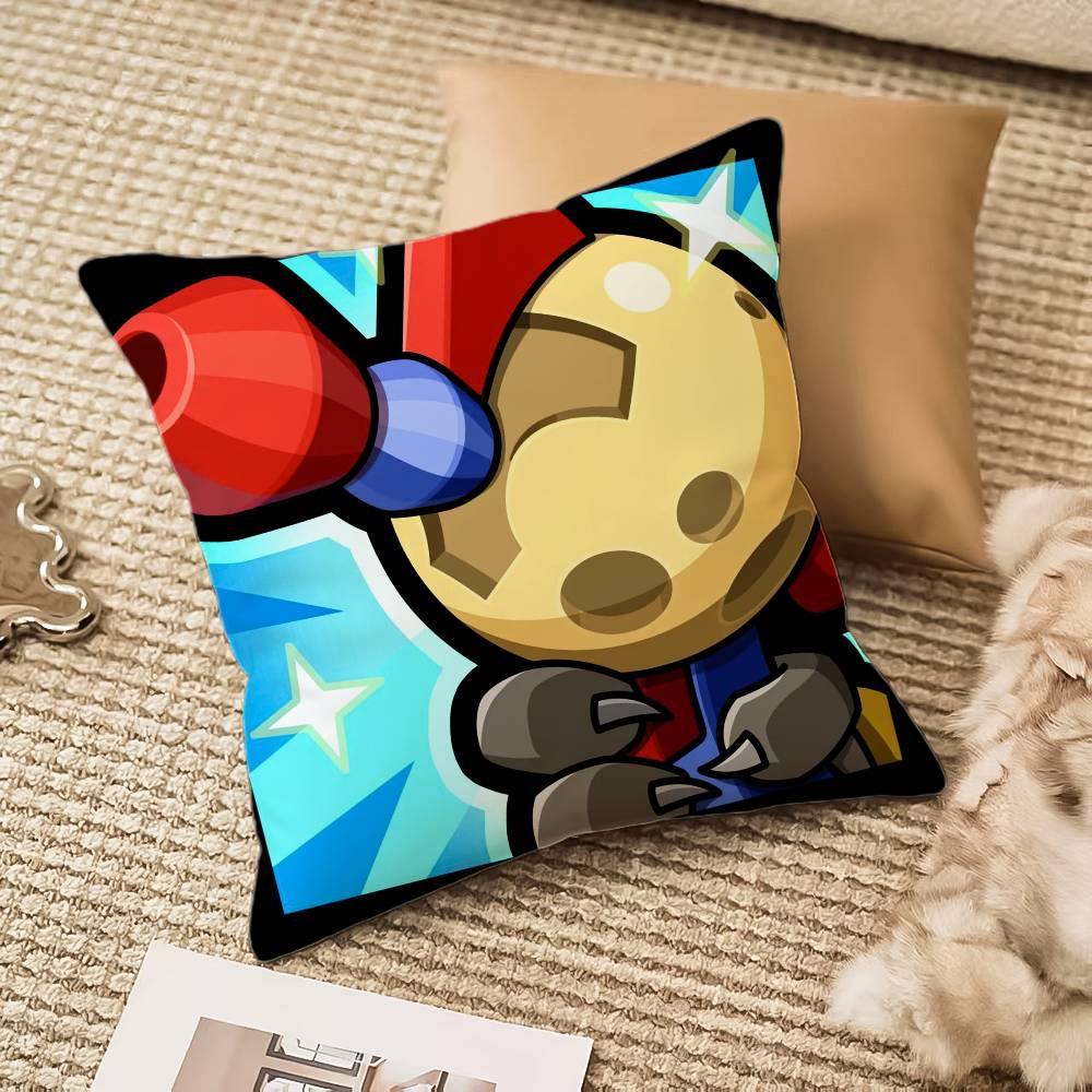 B-Brawl Anime S-Stars Pillow Case Anti-dustmite Pillowcase Invisible Zipper Silky Short Plush Sofa Cushion Cover