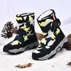 Children's Medium Tube Snow Boots Winter Boys and Girls Velvet Thermal Cotton Shoes Medium and Older Children's High-top Camouflage Cotton Children's