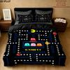 Pacman Pattern Bedding Quilt Set Quilt Cover Pillowcase Home Birthday Gift(1 * Duvet Cover + 2 * Pillowcase, Without Core)