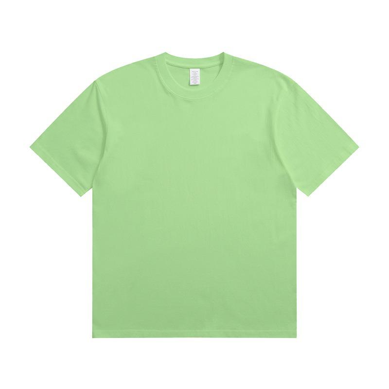 Camiseta de Manga Corta Pesada 230g Algodón Puro Estilo Japonés - Color Sólido Primavera/Verano, Versátil y Sencilla con Opción de Logo Personalizado