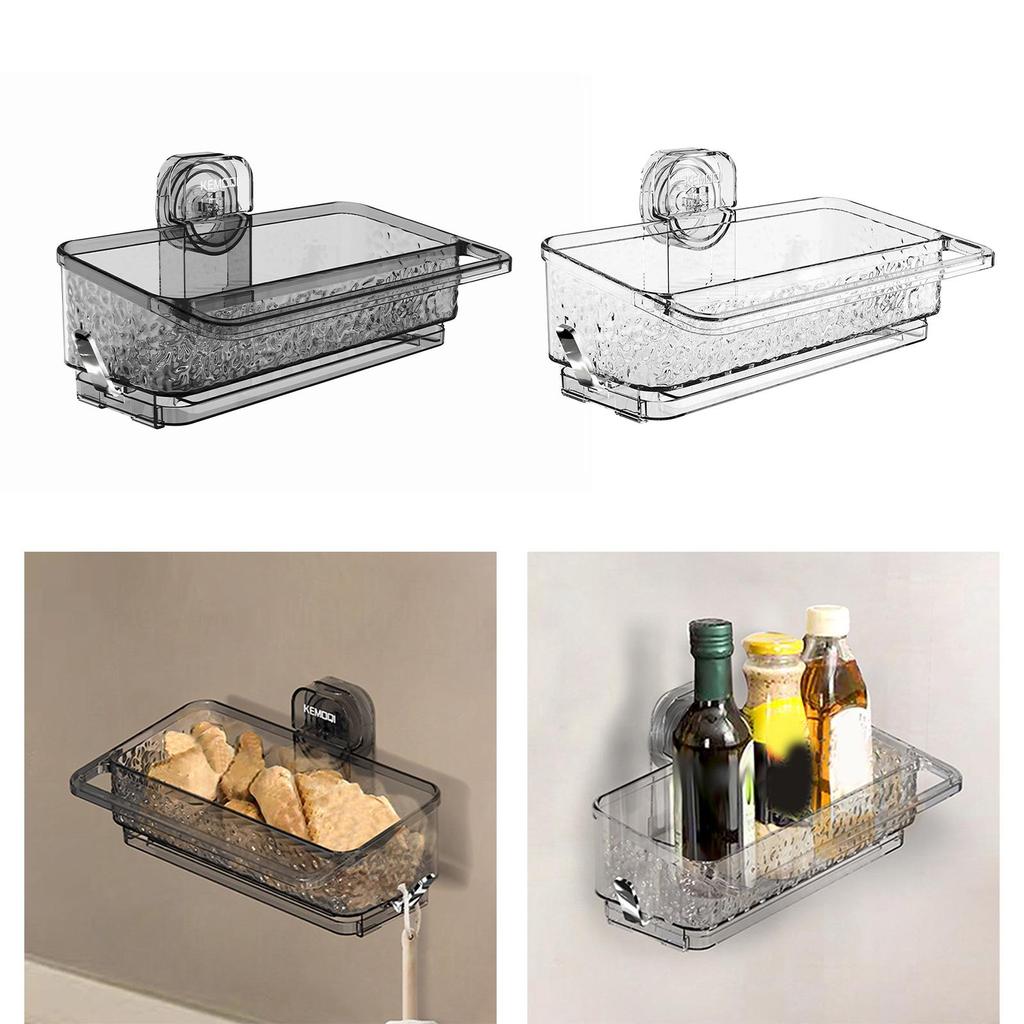 Suction Shower Shelf Sturdy Drain Basket for Bathtub Countertop Decorative