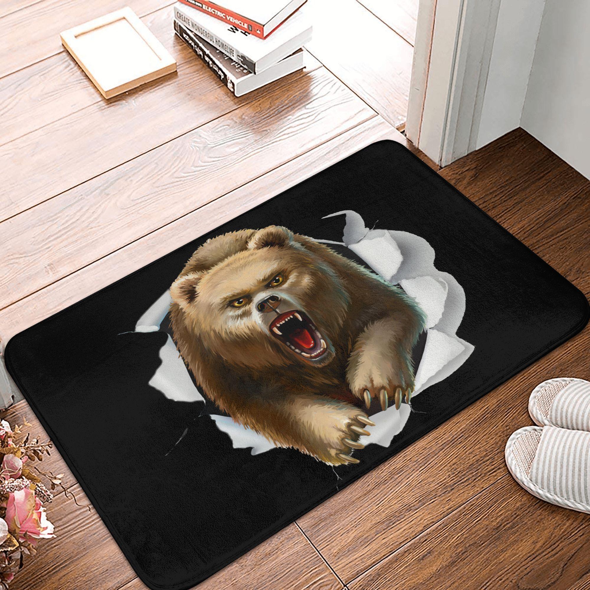 

Angry Bear Doormat Anti-Slip Entrance Kitchen Bath Door Floor Mat Garden Rug Carpet Footpad 40cmx60cm