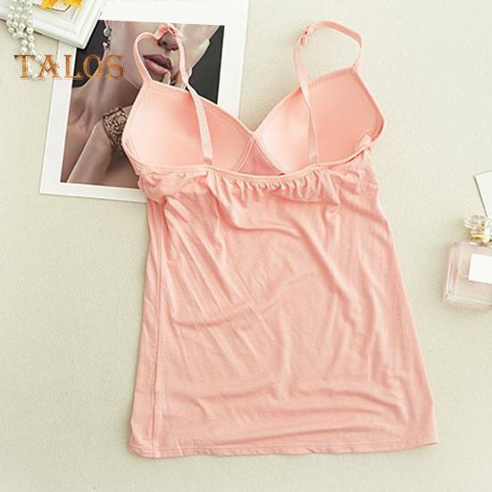 Dámské tílko s vestavěnou podprsenkou, nastavitelné špagetové ramínko, tílko, ležérní tílko bez rukávů pod oblečení na jógu a cvičení