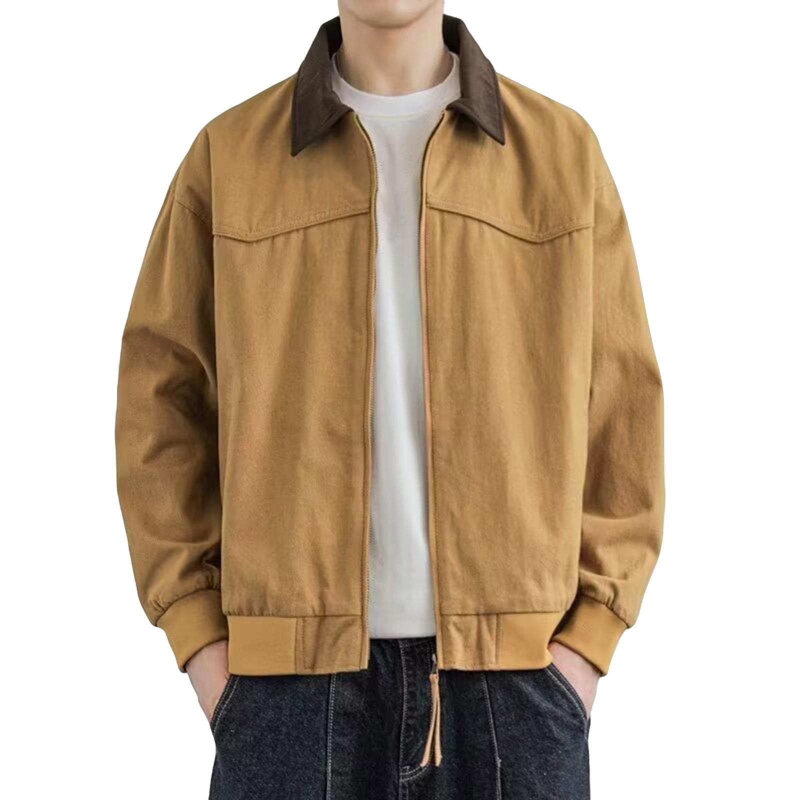 

Мужская однотонная камуфляжная куртка для активного отдыха, мужская повседневная куртка на пуговицах с карманами XXXL хаки