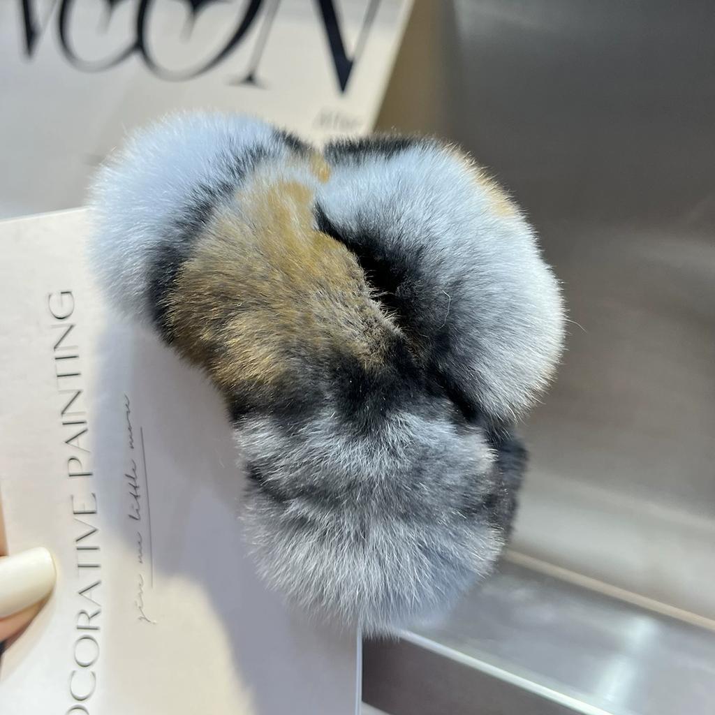 Real Rex Rabbit Hair Small Grab Clip Female Autumn and Winter Hairy Back Head Disc Claw Internet Celebrity Shark Clip Headgear Hairpin