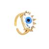 18K Gold-Plated Copper Evil Eye Ring with Zircon - High-End Luxury Women's Ins Style.
