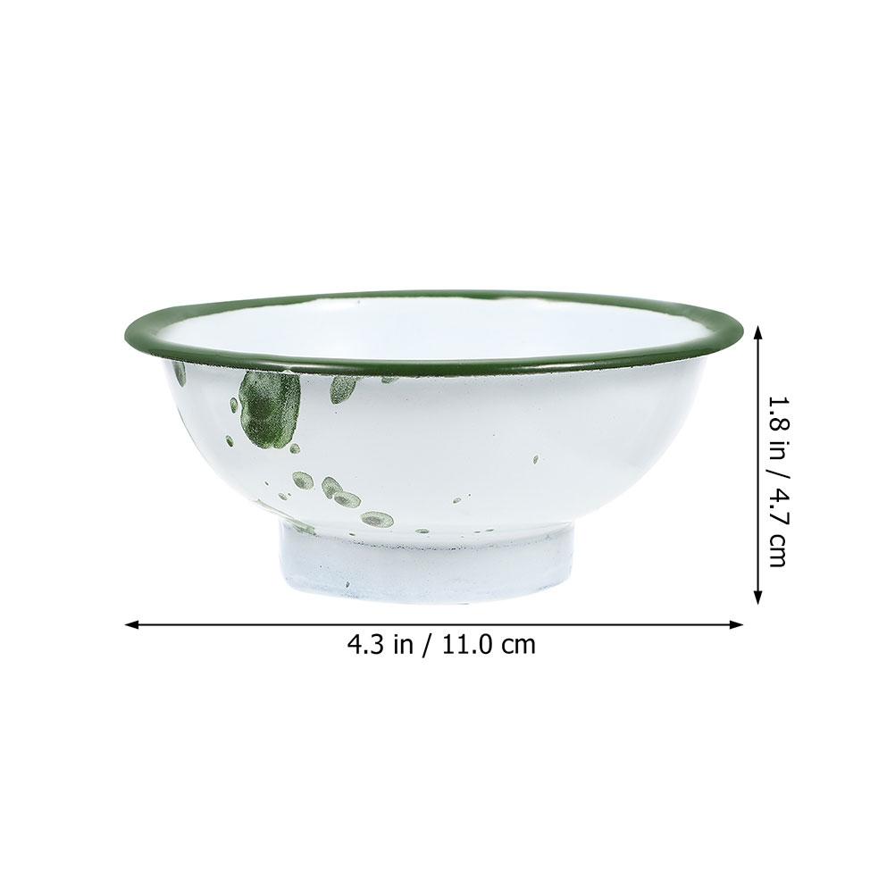 6Pcs Enamel Bowl Retro Multipurpose Large Capacity Soup Fruit Rice Mixing Mixing Dough Bowl Vintage Kitchenware Household