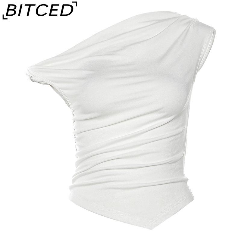 

BITCED Summer Women s Streetwear Fashion Sexy Off-the-Shoulder Crop Top L белый