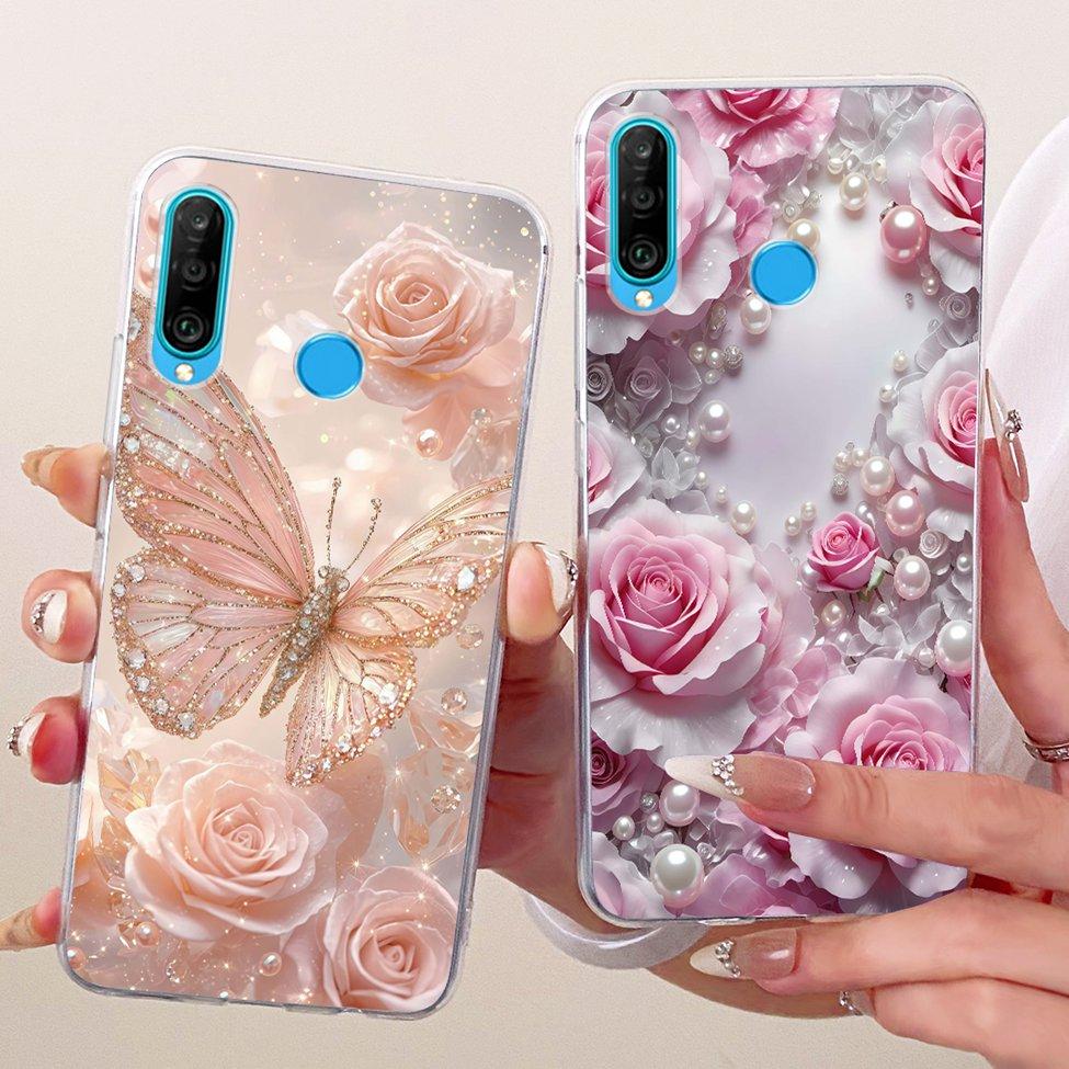 Transparent For Huawei P30 Lite Case Cover Cute Cat Fashion Butterfly Funny Painted Casing MAR-L01A MAR-L21A MAR-LX1A