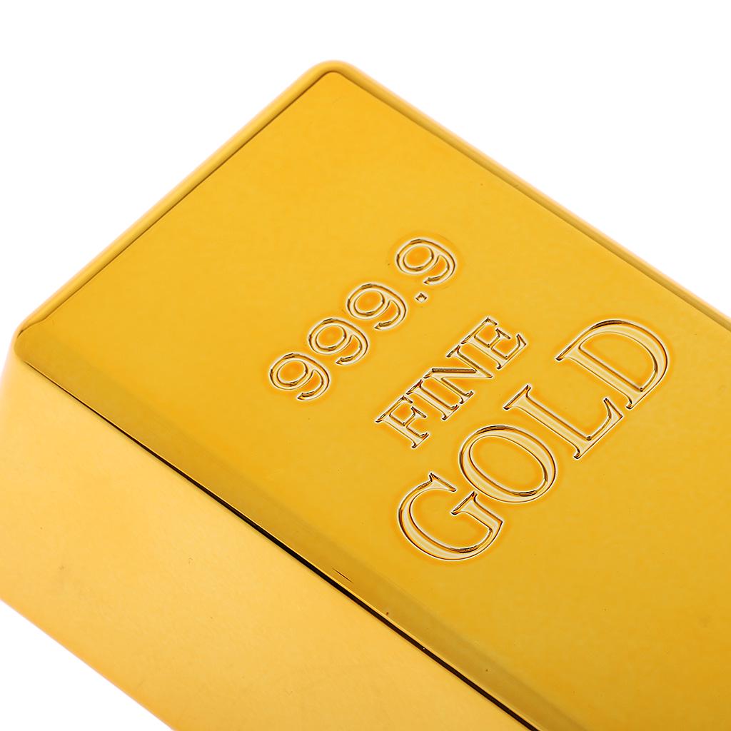 1kg Creative Fake Gold Bar Plastic Golden Paperweight Bullion Bar Simulation New Gold Brick Shape Home Decor for Gifts