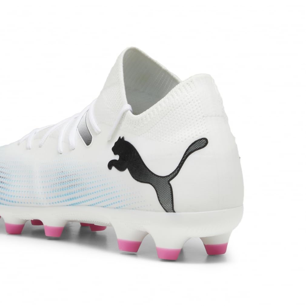 PUMA Future 7 Match Soccer 2024 Pink Size cm Cleats, HG/AG, 107718, Spring/Summer Colors White, Black/Poison (01), 27.0