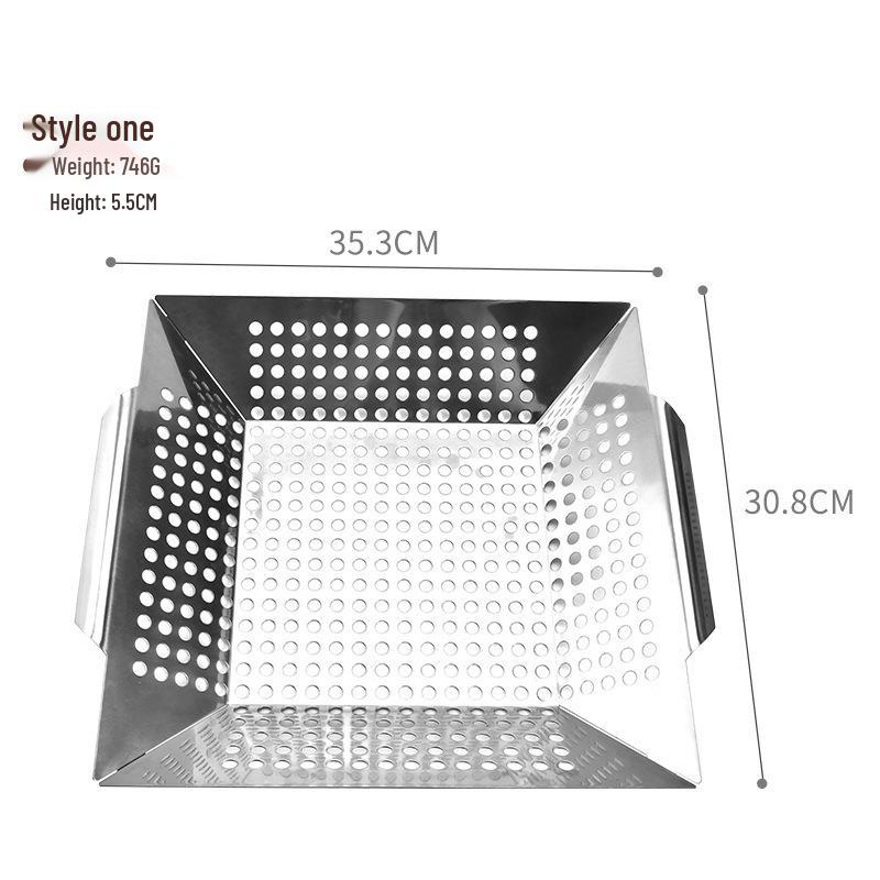 Stainless Steel BBQ Vegetable Grill Basket Pan