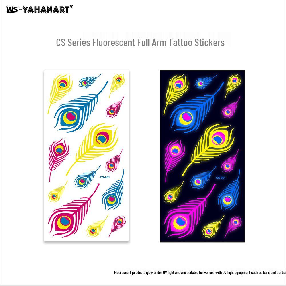 Creative Fluorescent Waterproof Full Arm and Face Tattoo Sticker