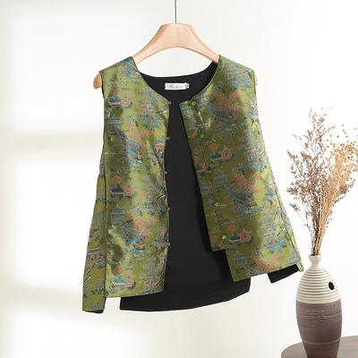Button Jacquard Vest Mom 2025 Spring Clothing New Design Niche Vest