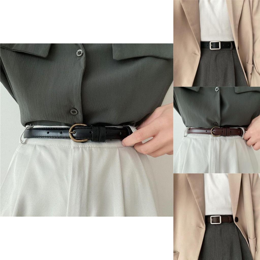Womens Versatile Pu Belt With Sophisticated Pin And Vintage Buckle Options For Pairing Stylish