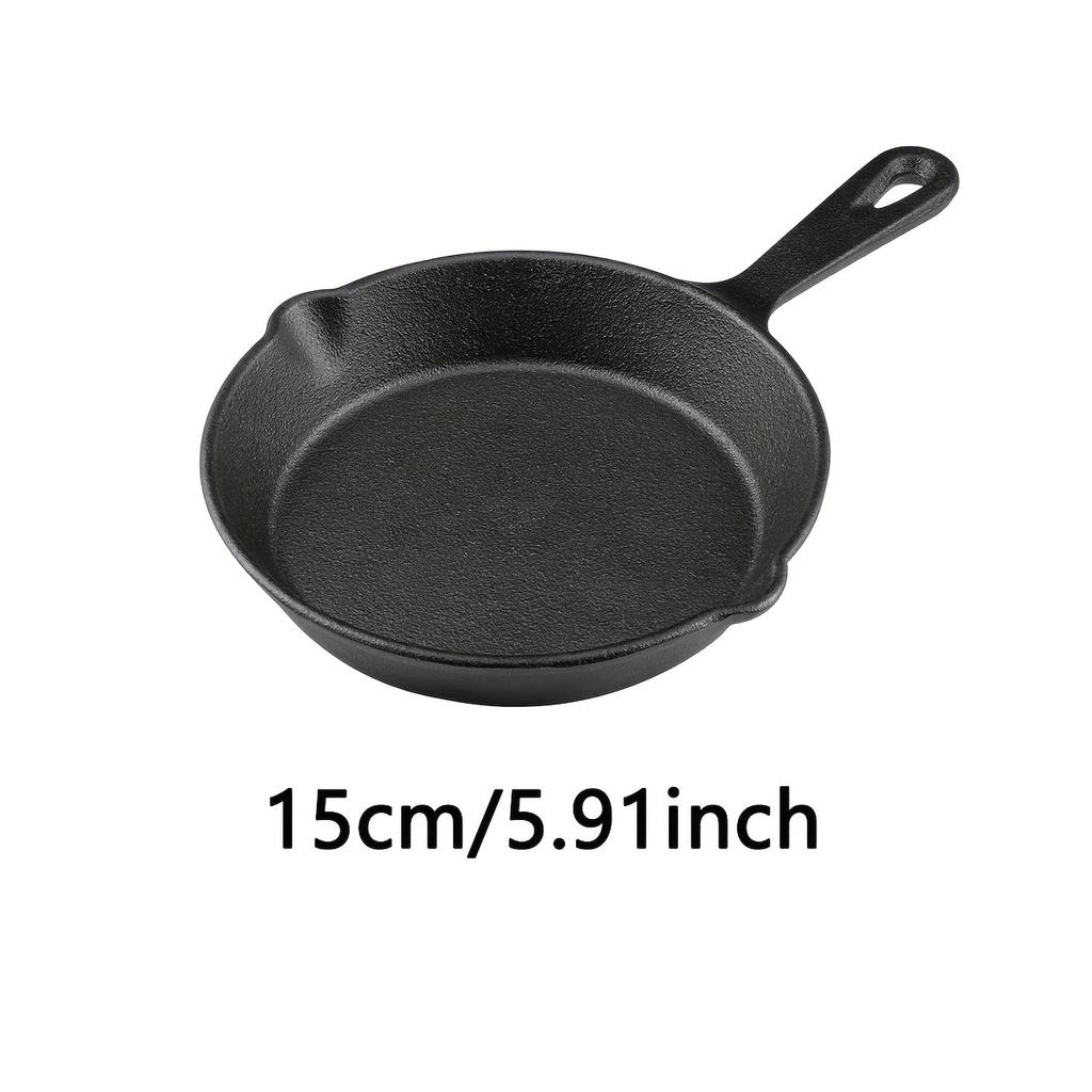 D5 Kitchen Saute Fry Pan, Cast Iron Frying Pan with Heat-Resistant Handle, Pre-Seasoned Pan Cookware for Frying, Saute, Cooking