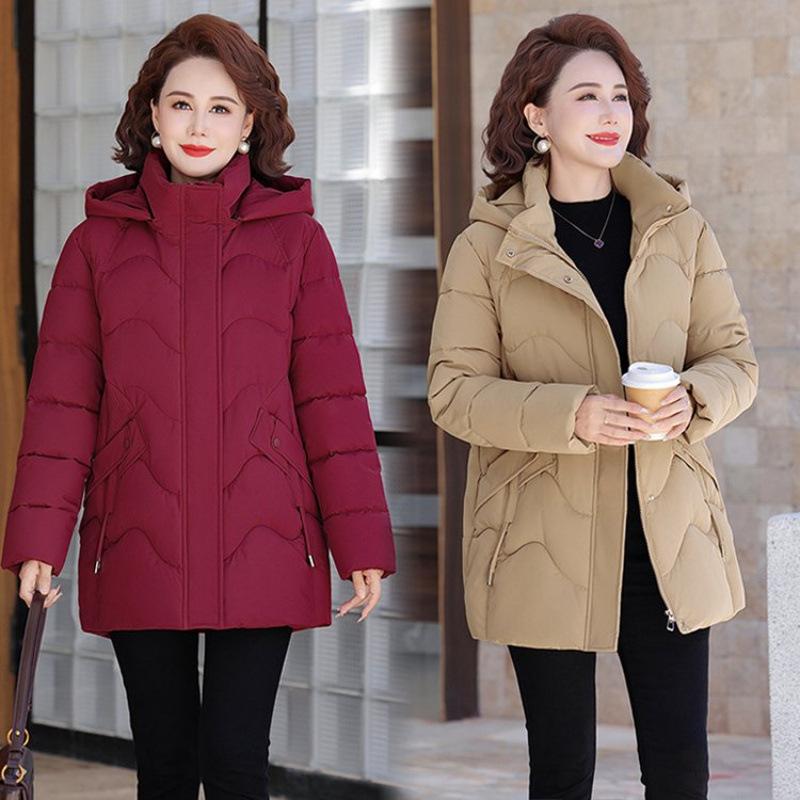 Winter Clothing Velvet Cotton-padded Jacket Women's Versatile New Warm Cotton-padded Jacket Medium and Long Cotton-padded Jacket Thick