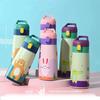 500ml Stainless Steel Kids Straw Thermos Mug With Case Cartoon Leak-Proof Vacuum Flask Children Thermal Water Bottle Thermocup