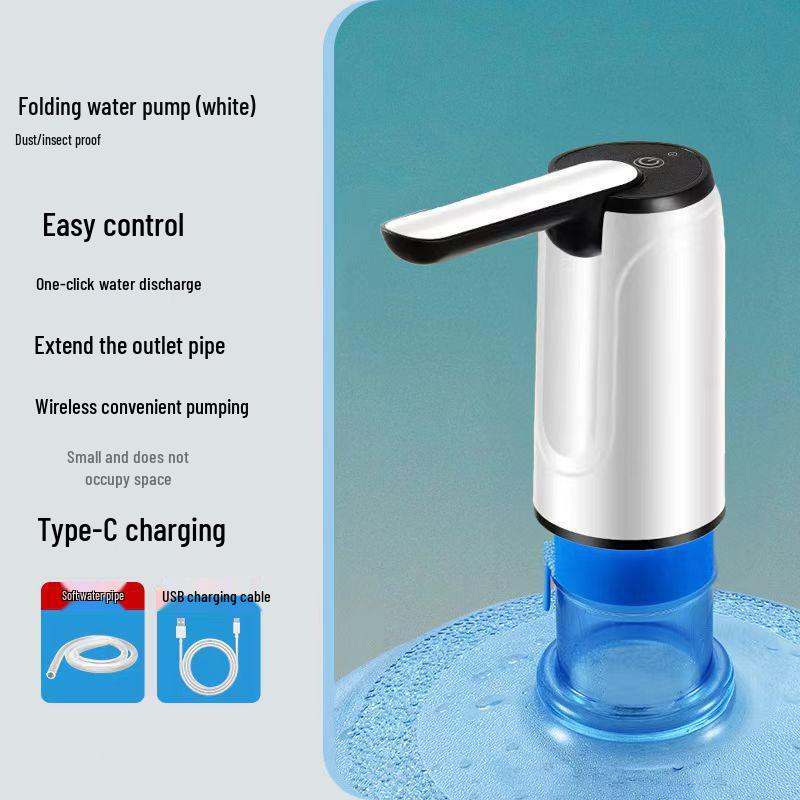 Electric Folding Water Dispenser: Automatic Rechargeable Hand Pump for Bottled Water