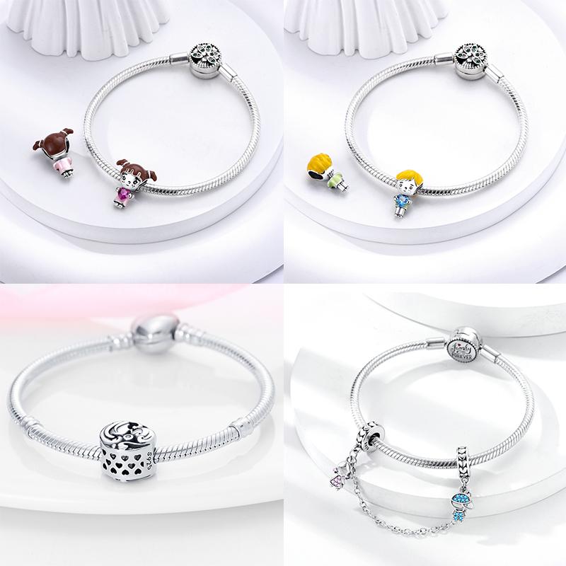 Copper Boy Girl Couple Lovers Beads Marriage Charms Dangle Fit Original Bracelet Charms Jewelry Women Diy