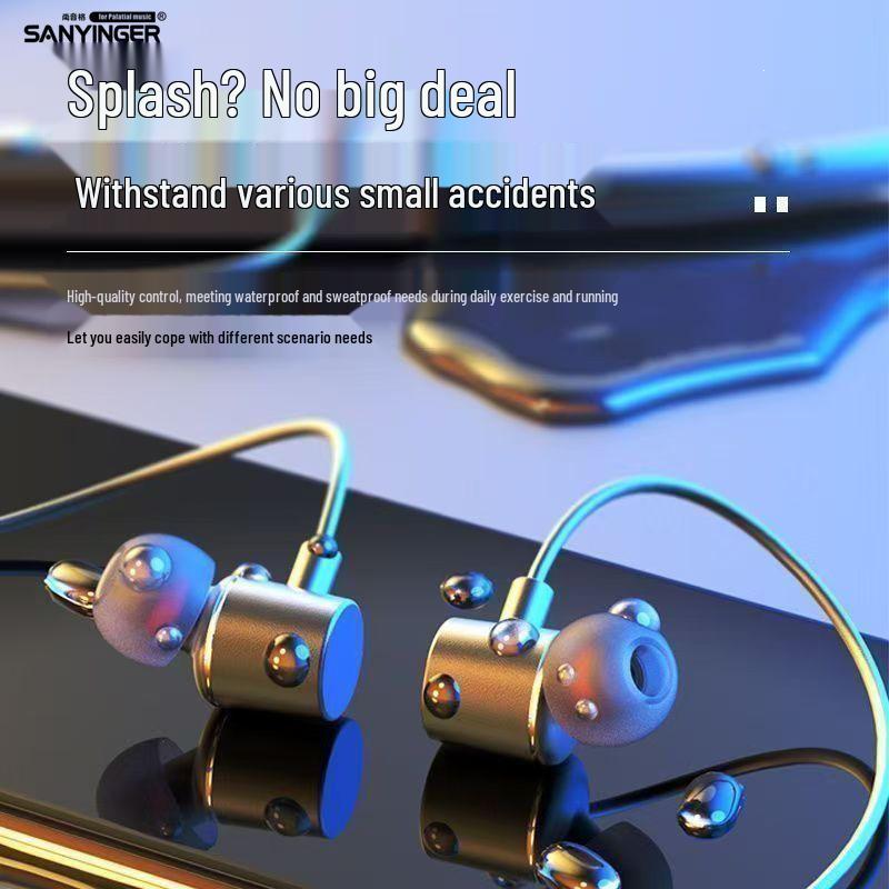Wireless Bluetooth Neckband Earphones: High-Quality Stereo Sound, Long Battery Life, Perfect for Running & Sports.
