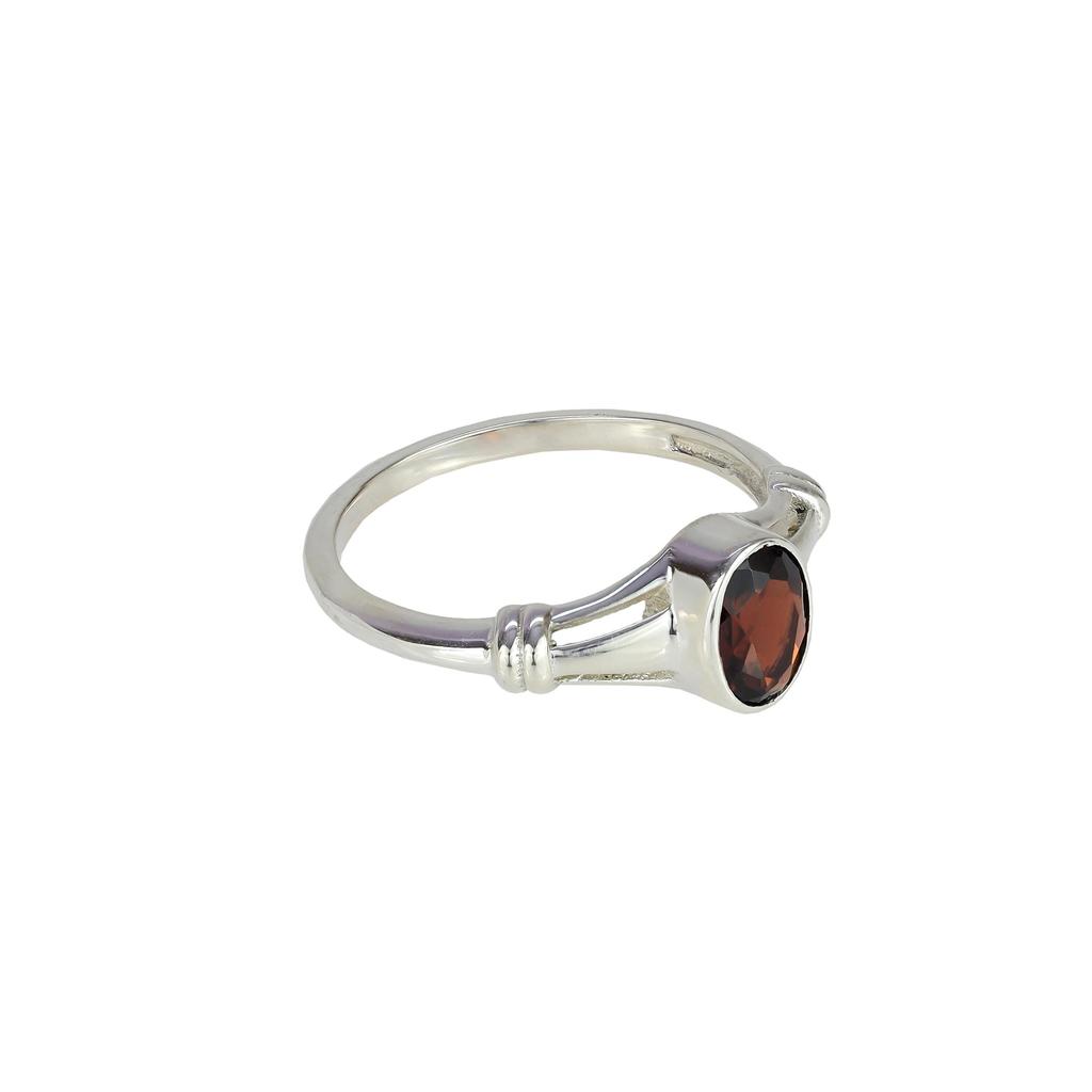 Natural Red Garnet Ring, Birthstone Ring, Dainty Women Ring, Solitaire Ring, Solid 925 Sterling Silver Ring, Engagement Gift, Ring For Her