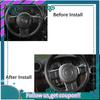 AA92-Carbon Fiber Steering Wheel Decoration Trim For Jeep Wrangler JK Compass Grand Cherokee 2011-2017