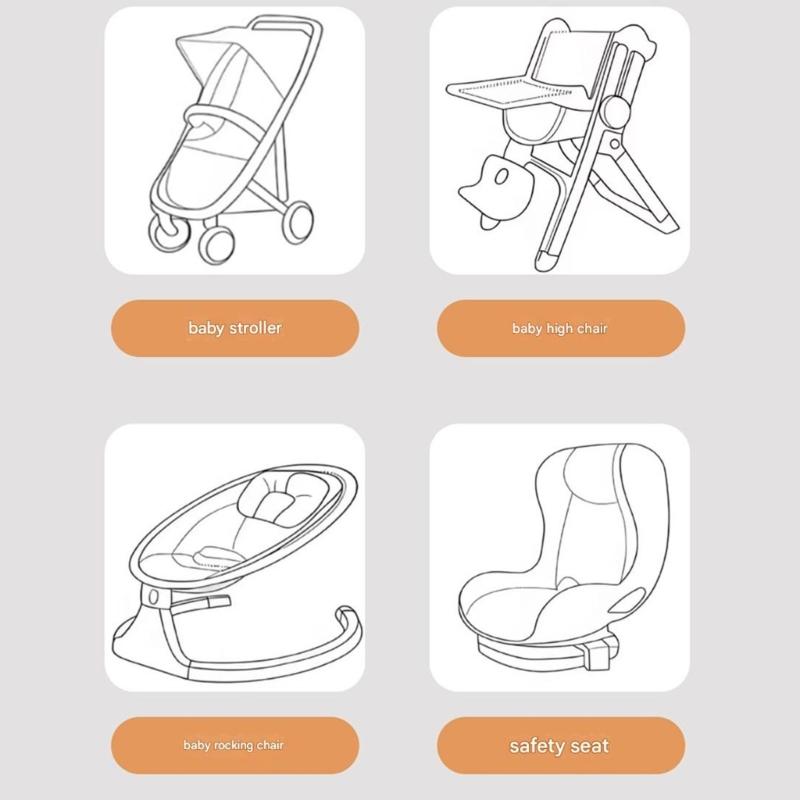 Baby Strollers Pad Baby Pram Carriage Cushion Double Sided Mattress Pushchair Liner Strollers Cushion with Printed Pattern
