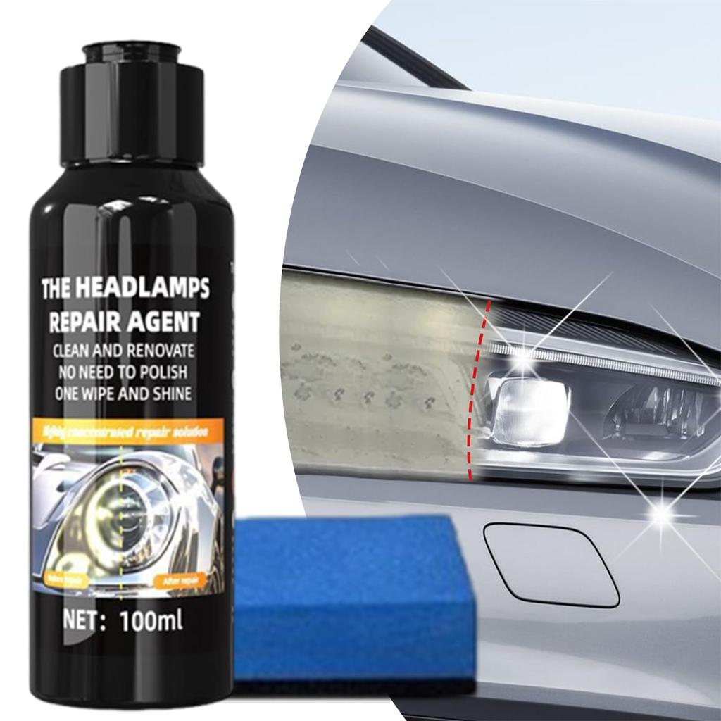 Scheinwerfer-Restaurationsset | Autolicht-Scheinwerfer-Set | Reinigungsflüssigkeit Restaurator Fahrzeugpolitur Schützt Außenbereich Vergilbungsentfernung