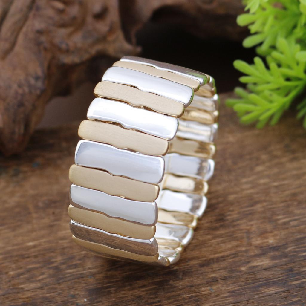 Geometric Bar Elastic Bracelet Women's Fashion Premium Brushed Square Geometric Bracelet